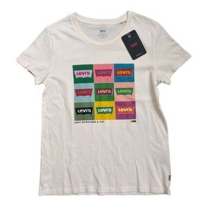 Levi's graphic Logo Tee in Cream sz XS nwt, 017